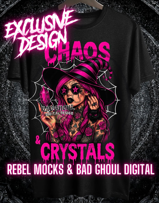 Exclusive Chaos & Crystals PNG DOWNLOAD Black Fabric ONLY