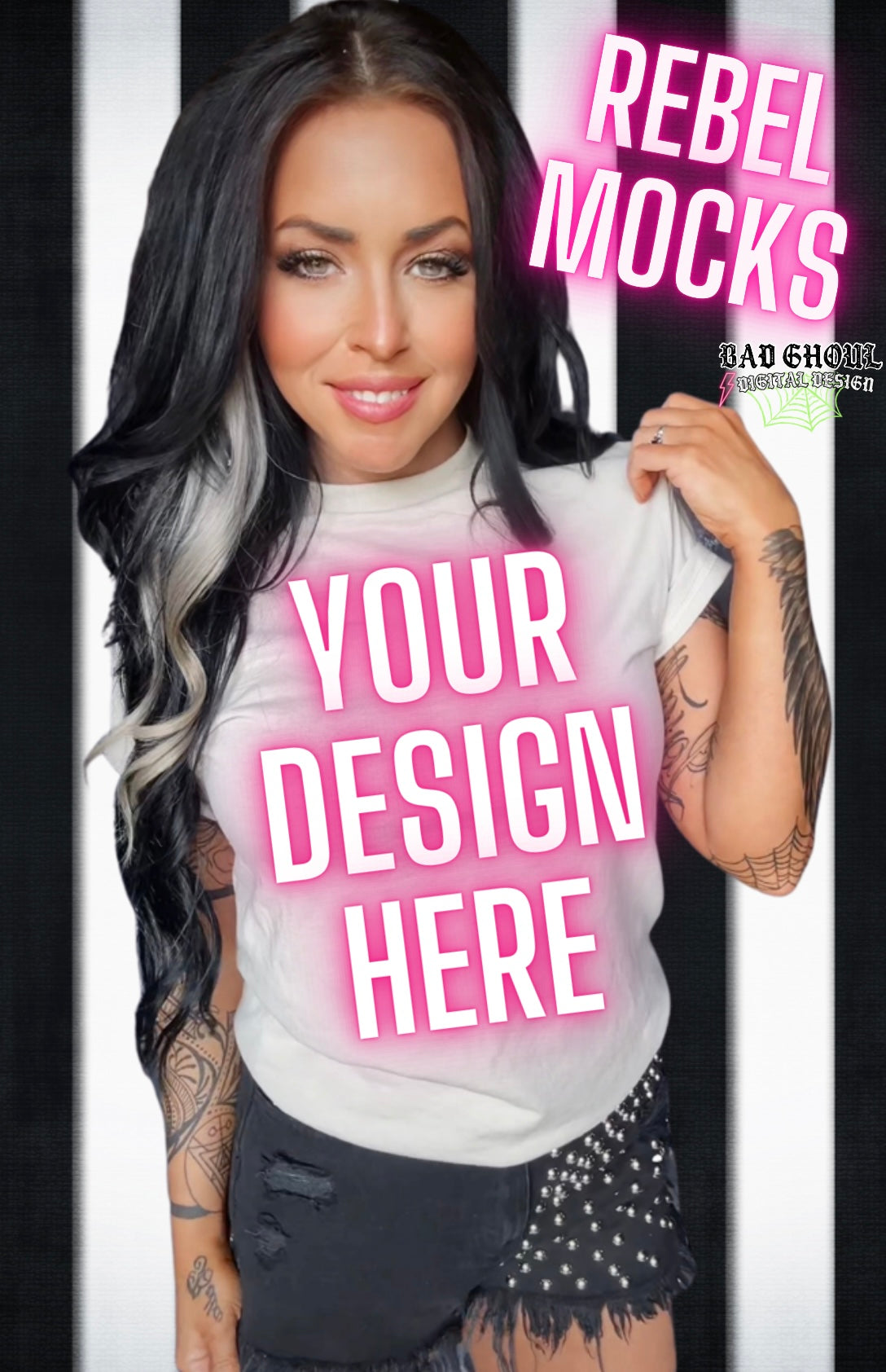 Gildan Sand IRL Model Mock Up TRENDING – Rebel Mocks & Badghoul Digital