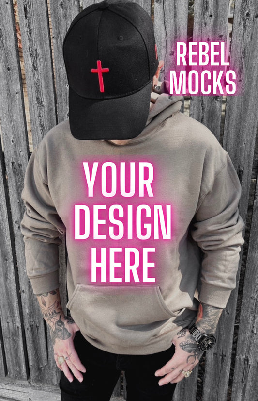 Mens Alt Style jerzee safari Hoodie Model Mock Up