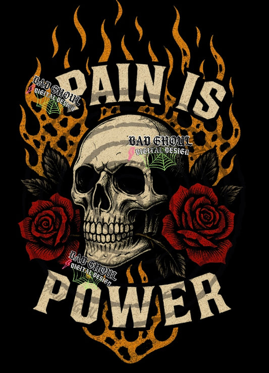 Pain is power PNG DOWNLOAD Black Fabric Only
