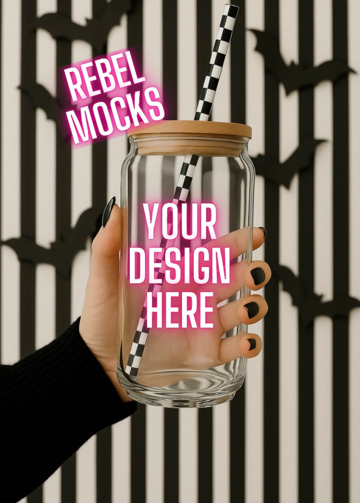 Glass Cup Goth Edgy Alternative Mock  Up
