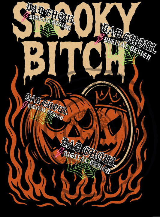 Spooky Bitch-PNG DOWNLOAD Black Fabric Only