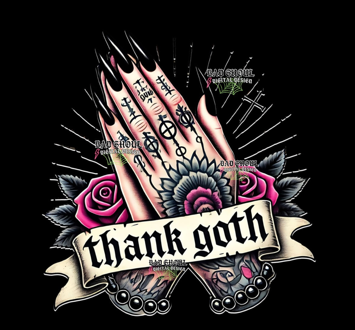 Thank Goth Grungy PNG Download
