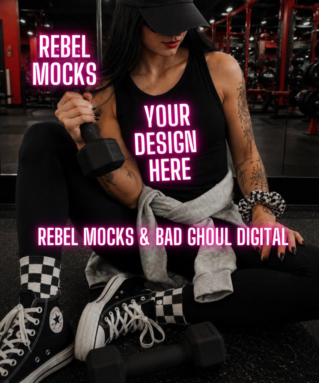 Black Tee|Edgy Gym Alternative Mock Up