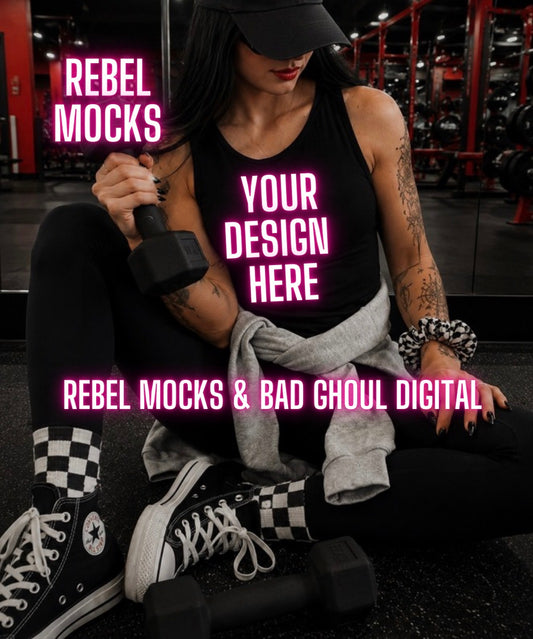 Black Tee|Edgy Gym Alternative Mock Up