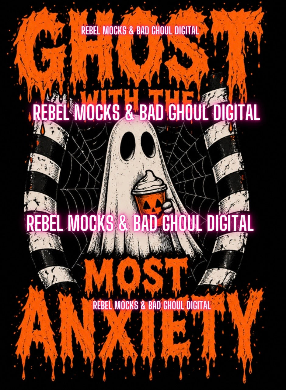 Ghost with the most anxiety| Black Fabric Ultra Grunge |PNG DOWNLOAD