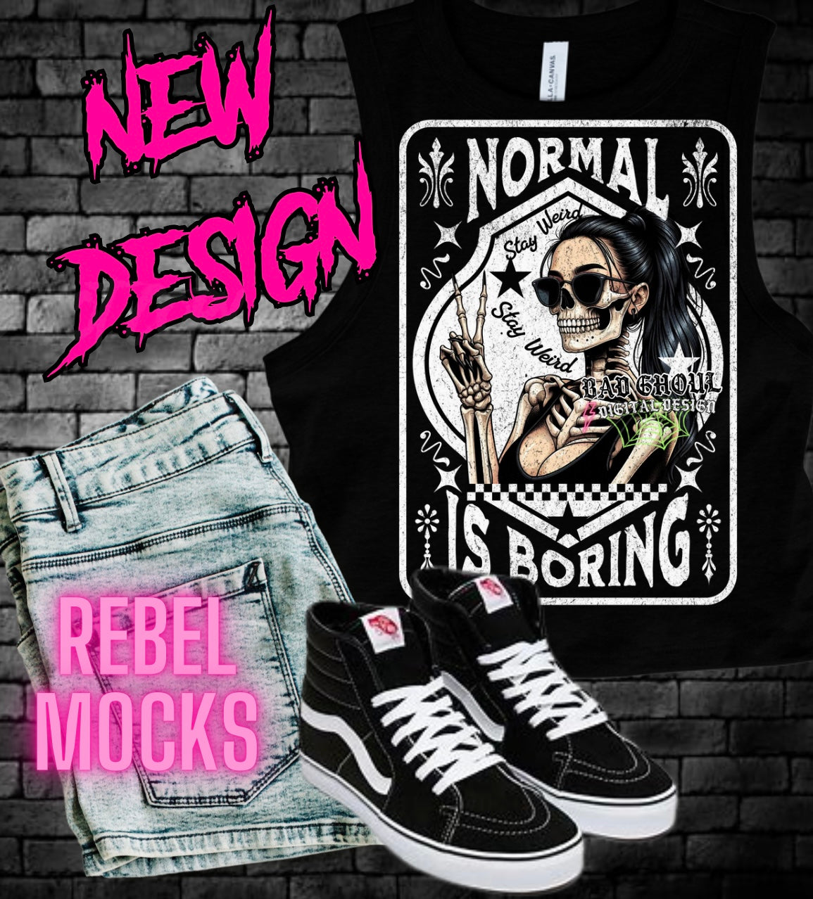 Normal Is Boring PNG Download 2 Files Black and White