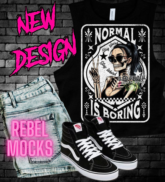 Normal Is Boring PNG Download 2 Files Black and White