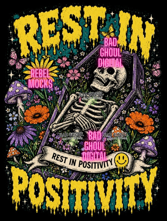Rest In Positivity|Black Fabric|PNG DOWNLOAD
