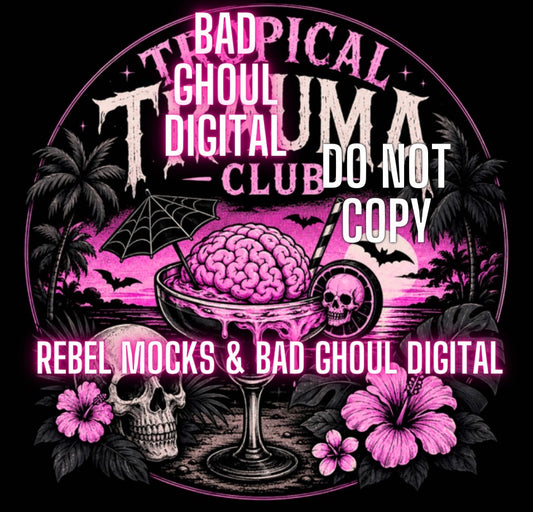 Tropical Trauma| PNG DOWNLOAD | Black Fabric Only