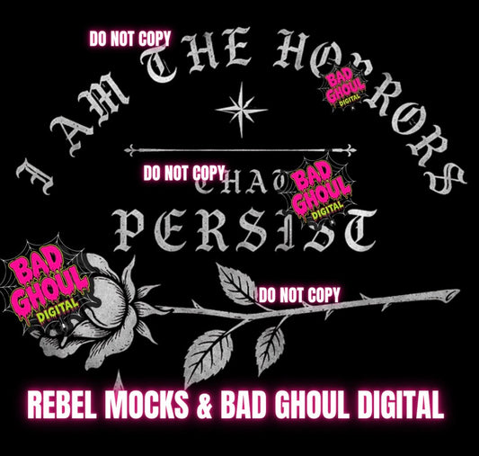 I am the horrors | Black Fabric|PNG DOWNLOAD