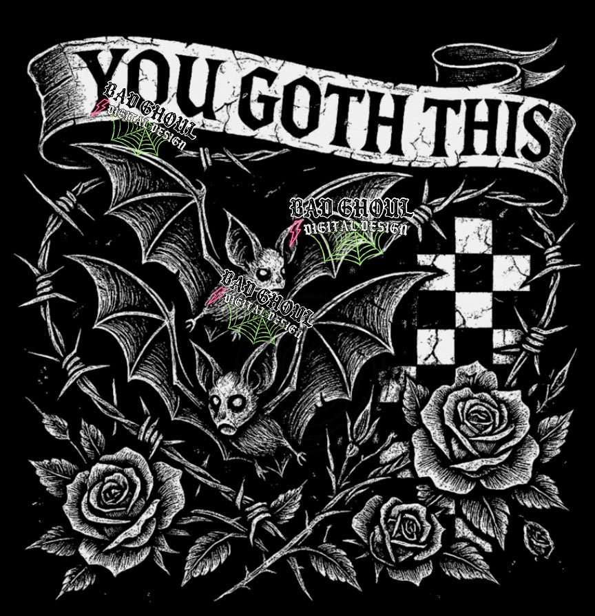 You Goth This Checkered PNG DOWNLOAD Black Fabric Only