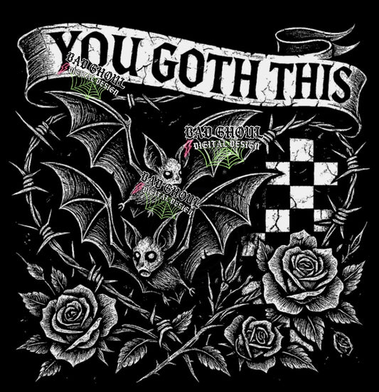 You Goth This Checkered PNG DOWNLOAD Black Fabric Only