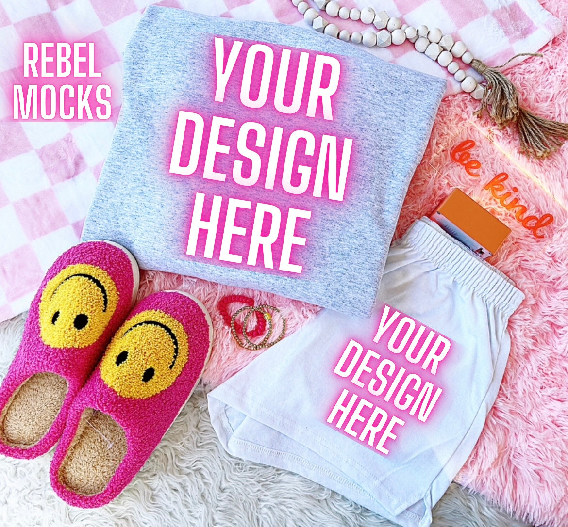 Gildan Ash Crewneck Sweatshirt Happy Vibes TRENDING Flat Lay Mock up