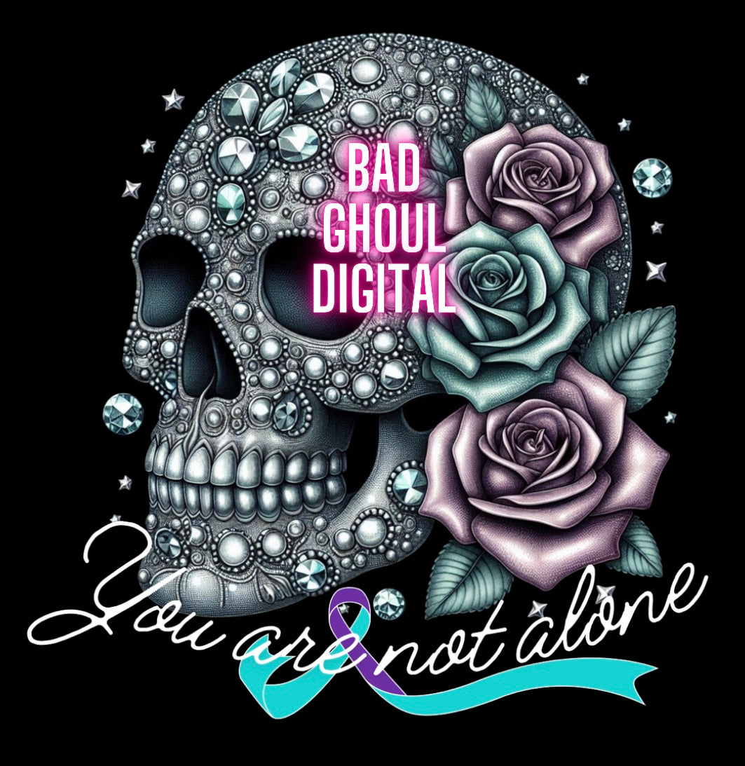 Semi Exclusive- 3 Vendors- You Are Not Alone Suicide Awareness PNG Download DTF