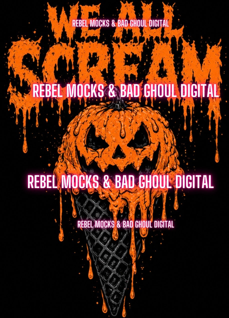 We all scream| Black Fabric Ultra Grunge |PNG DOWNLOAD