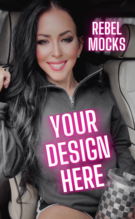 Jerzee Black 1/4 Zip Sweatshirt EDGY Model Mock Up