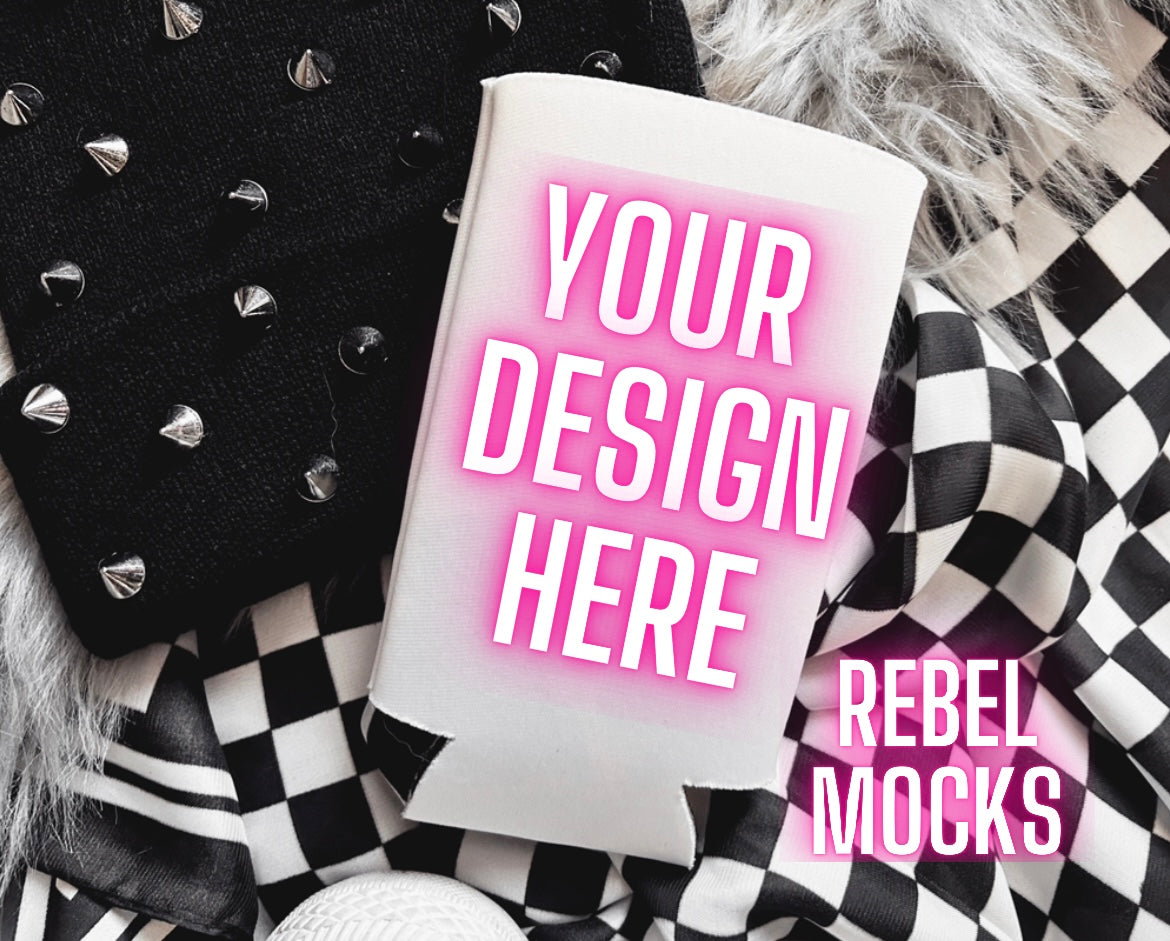 Koozie and Car Coaster Bundle Trendy Mock Up flat Lay