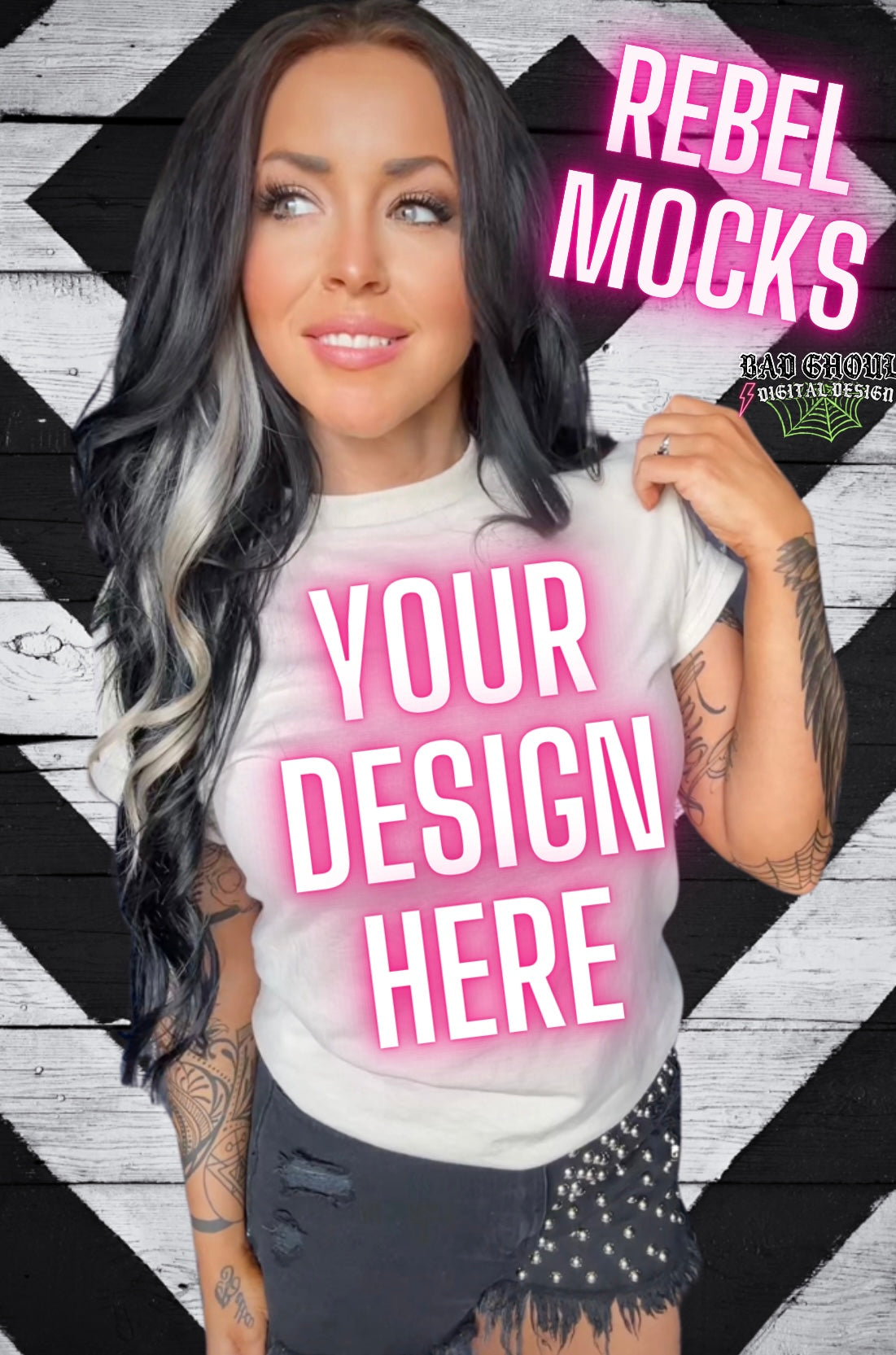 Gildan Sand IRL Model Mock Up TRENDING – Rebel Mocks & Badghoul Digital