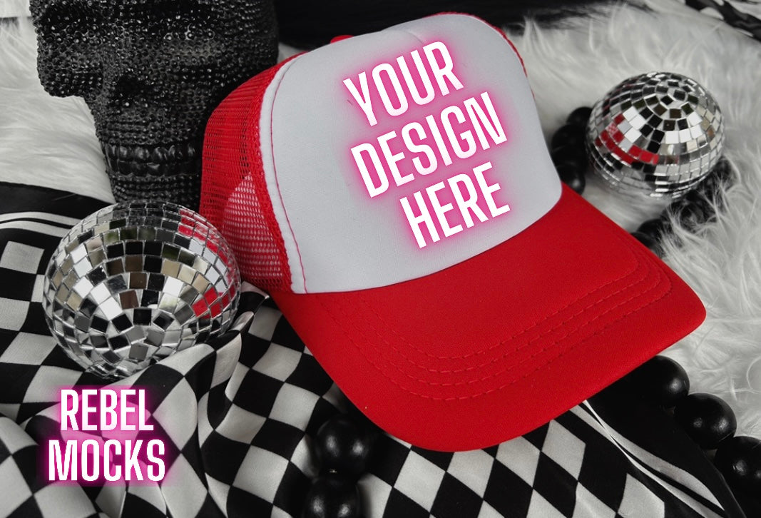 34 Trucker Hat BUNDLE Flat Lay Trending Mock Up
