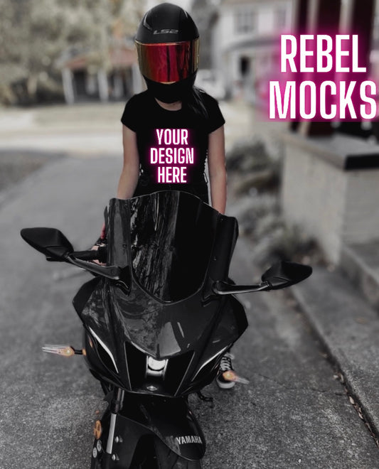 Yamaha Rocket Baddie Black Crop Model Mock Up