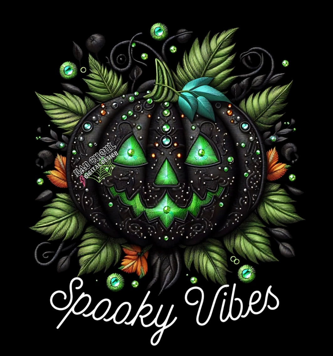 Spooky Vibes PNG Download black & White