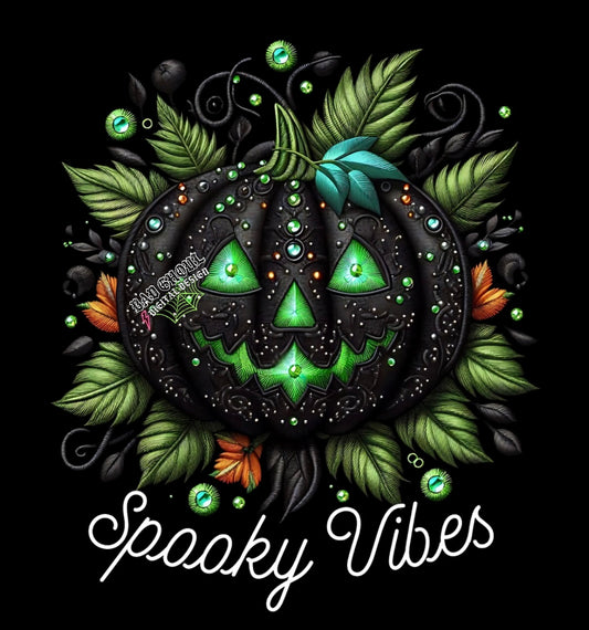 Spooky Vibes PNG Download black & White