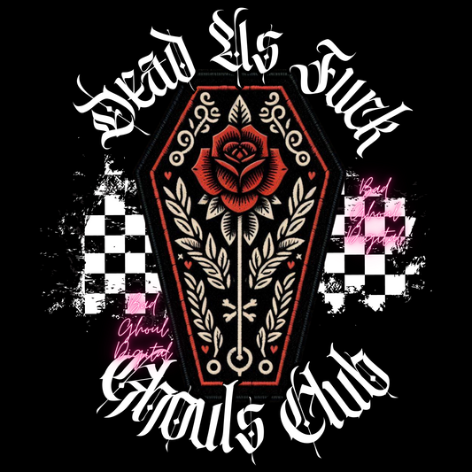 FAUX Embroidery Ghouls Club PNG DTF