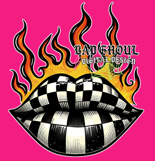 Checkered Lips PNG Download