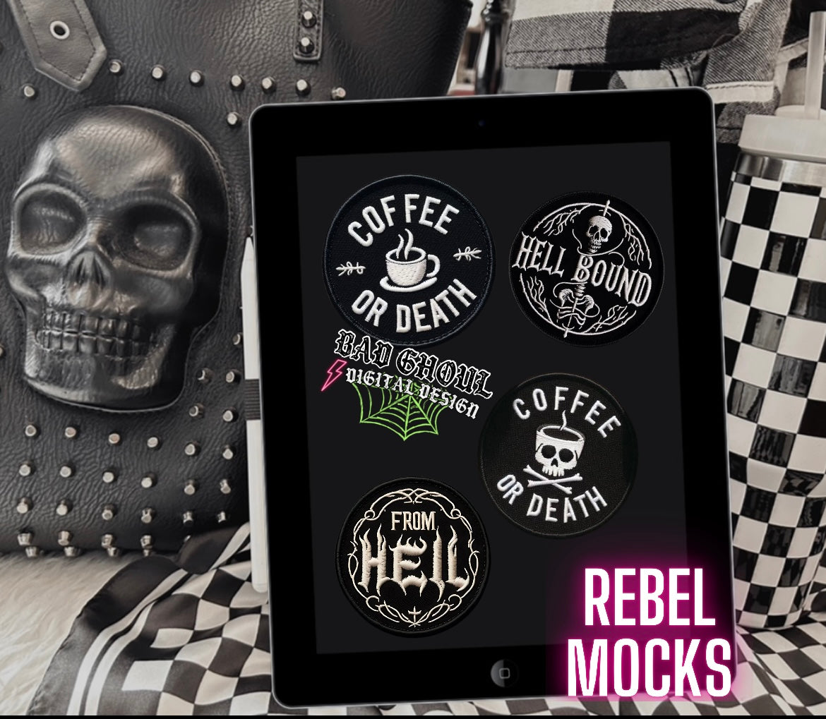 Faux embroidered patch bundle PNG Download