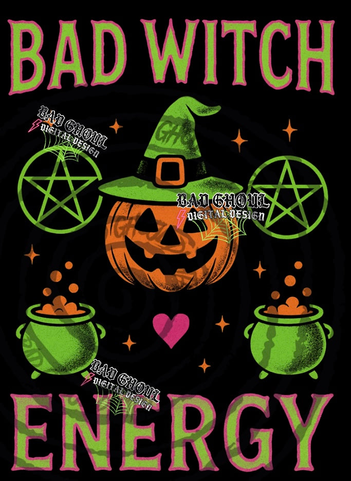 Bad Witch Energy PNG DOWNLOAD Black Fab Only