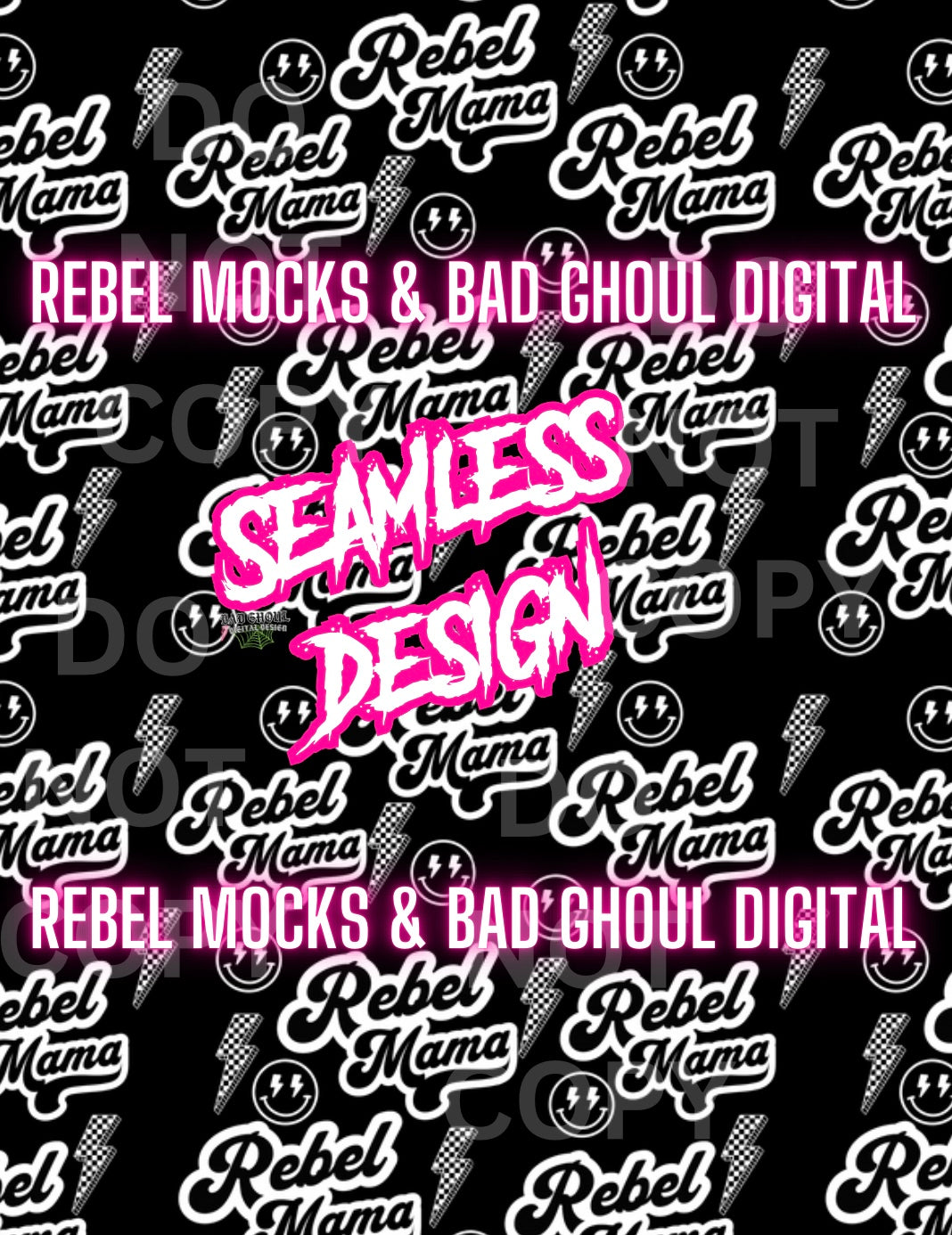 Rebel Mama Seamless PNG Download