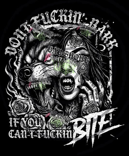 Dont fuckin bark Black Fab PNG DOWNLOAD