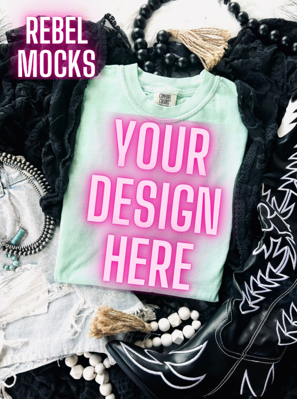 VIBIN CC Chalky Mint Flat Lay Mock UP