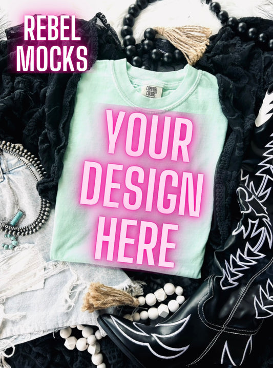 VIBIN CC Chalky Mint Flat Lay Mock UP