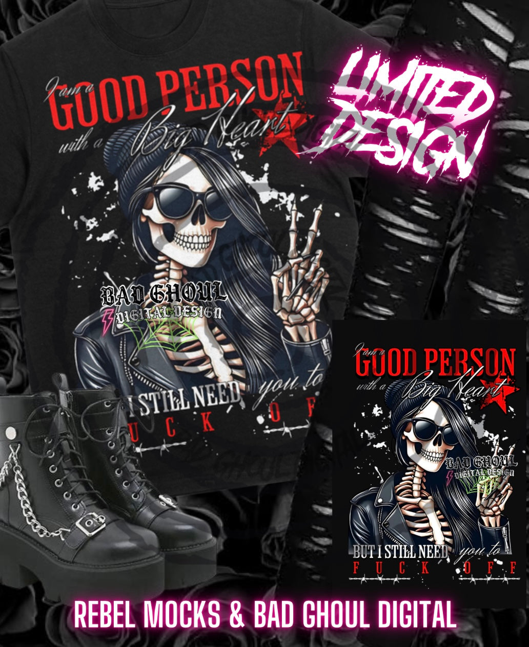 Limited Good Person PNG DOWNLOAD black fab