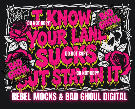 Lane Sucks | Black Fabric|PNG DOWNLOAD