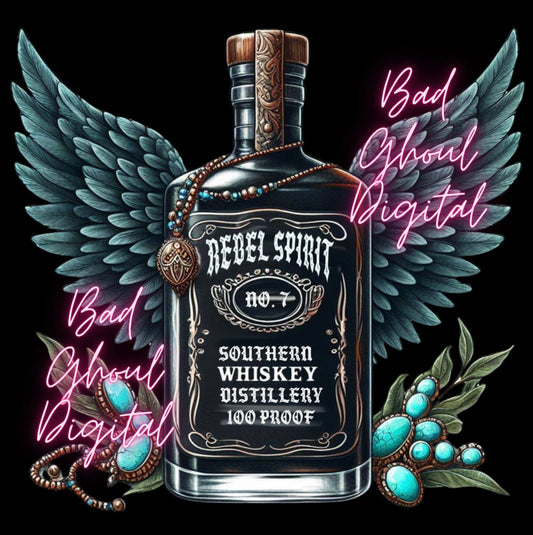 Rebel Spirit Whiskey PNG download DTF & Sub Friendly