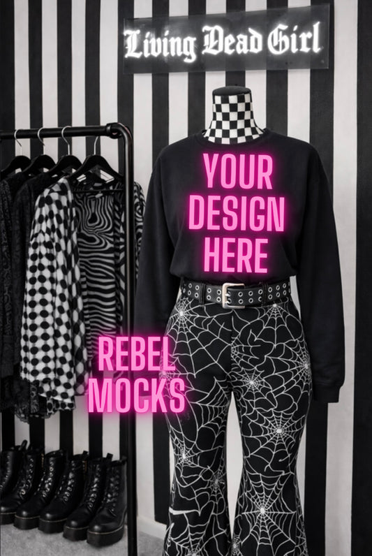 Black Sweatshirt | Retail Display Edgy Alternative Mock  Up