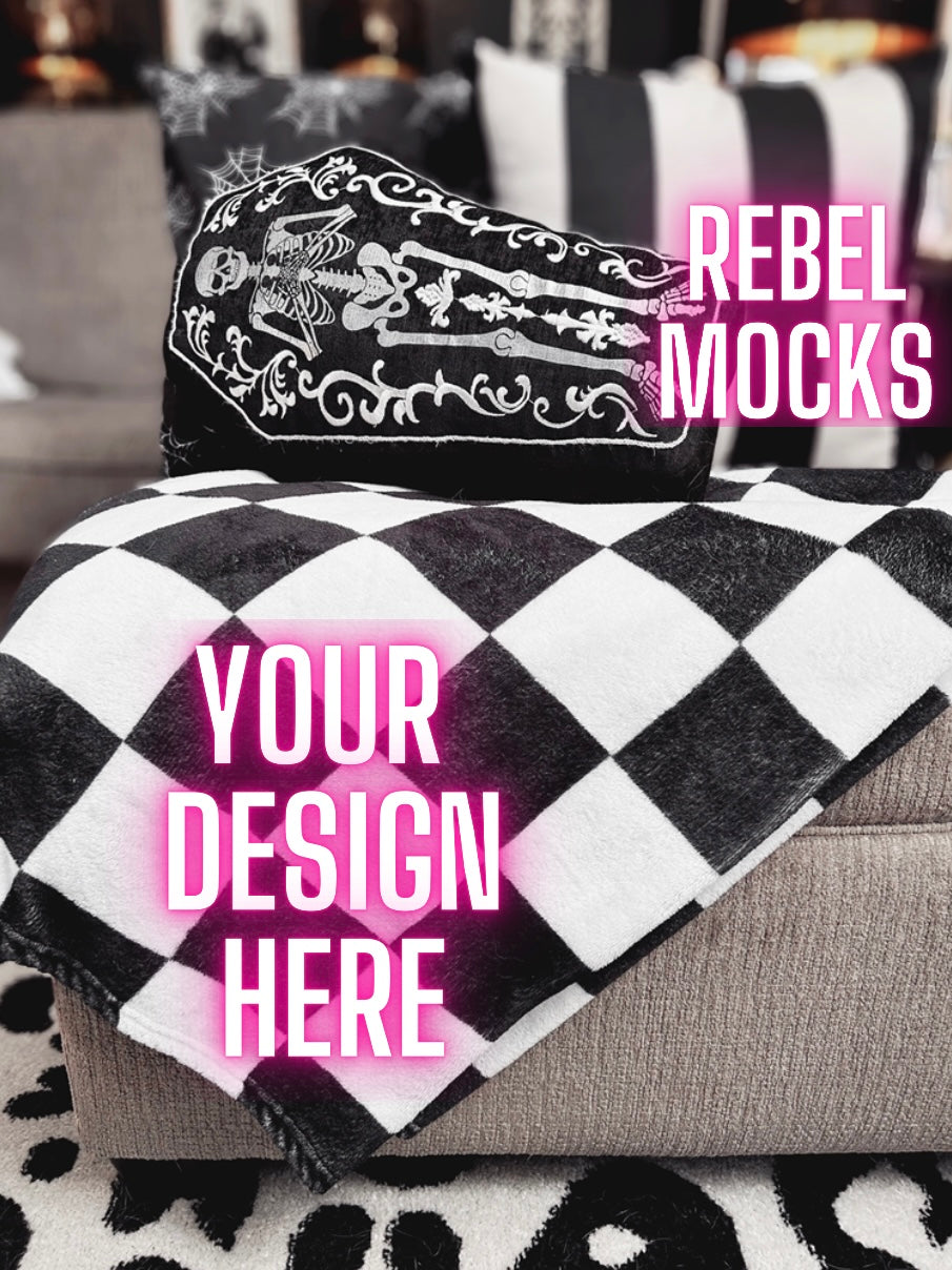 Checkered Throw Blanket Mock Up