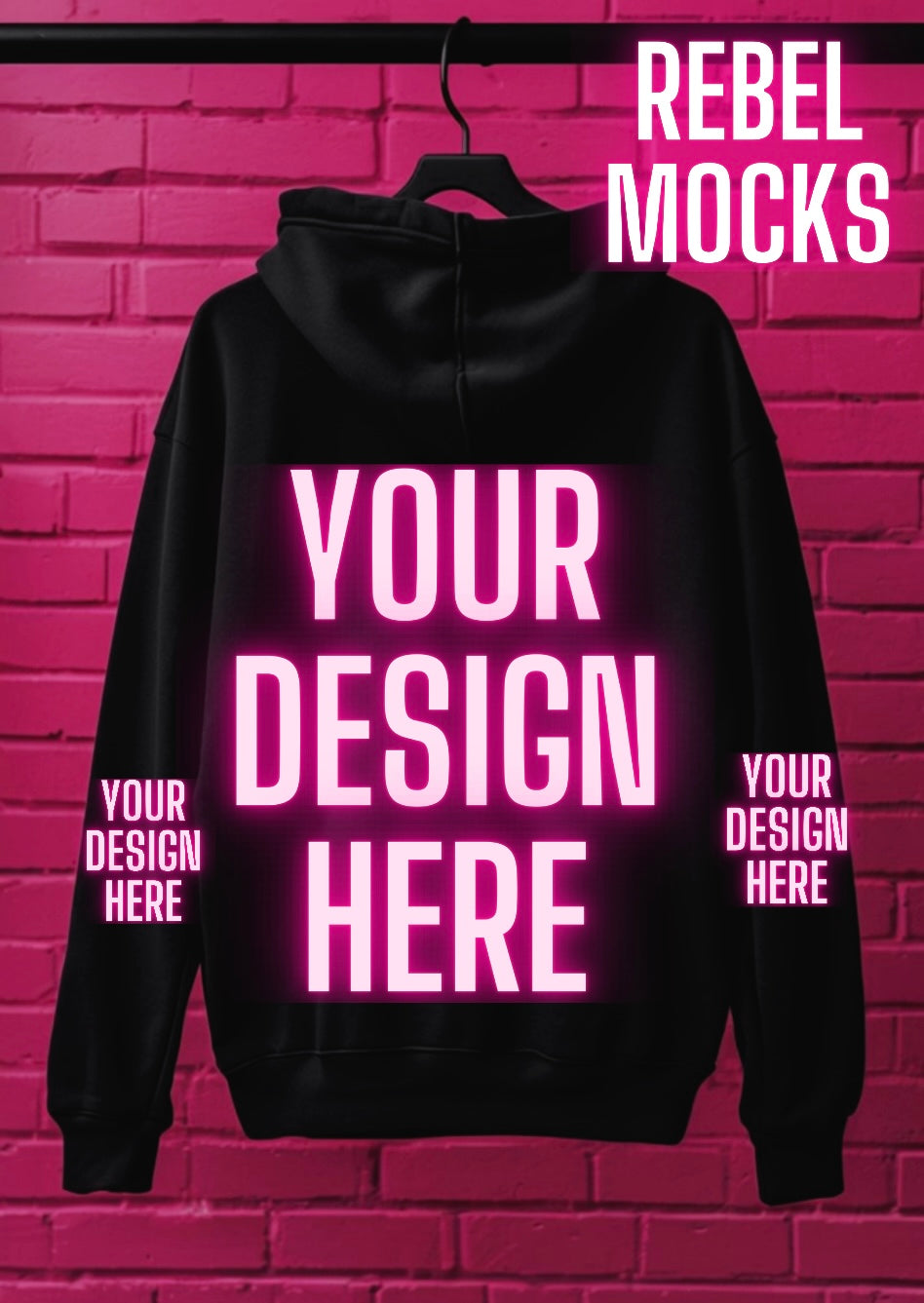 Black Hoodie Alternative Flat Lay  Mock Up