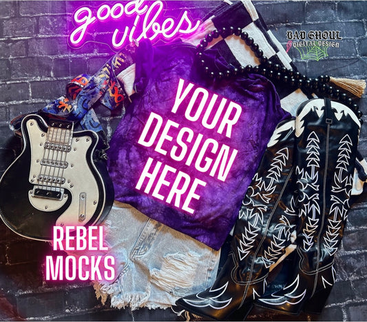 Purple Dyenomite Flat Lay Trendy Mock Up EDGY
