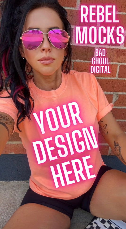 Comfort Colors Cantaloupe Model Mock Up TRENDING