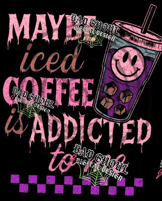 Iced Coffee- Black Fab Only-PNG Download