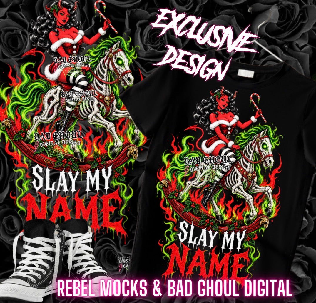 EXCLUSIVE | Slay My Name| PNG DOWNLOAD| Black Fabric