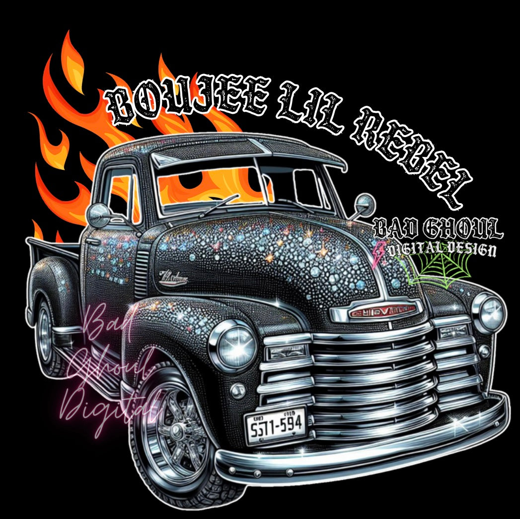 Boujee Lil Rebel Bling Truck  PNG download DTF