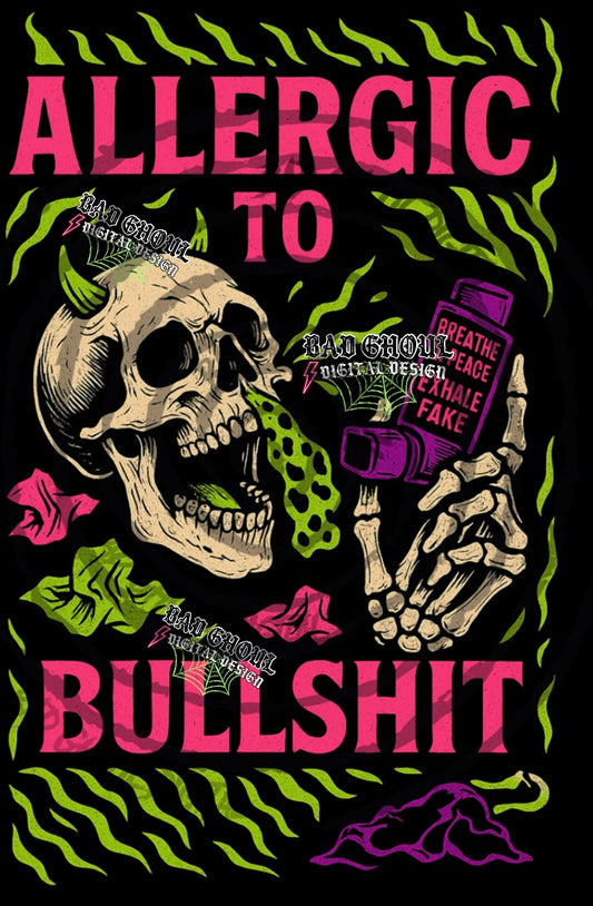 Allergic to Bullshit PNG DOWNLOAD Black Fab Only