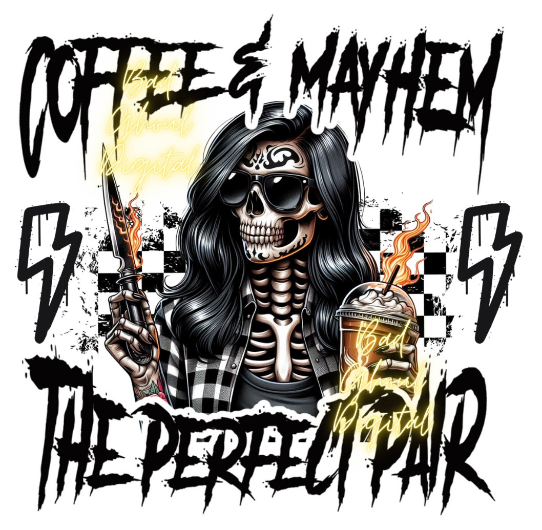 The Perfect Pair Coffee and Mayhem Download PNG