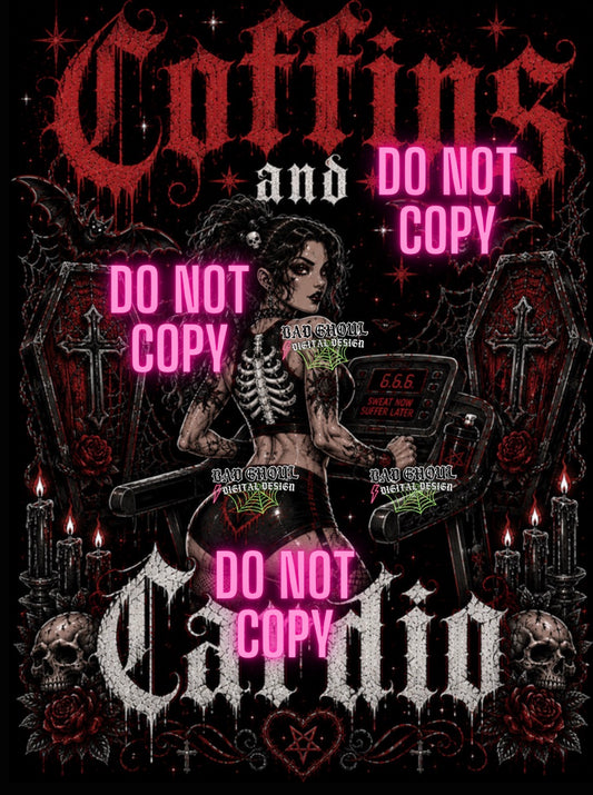Coffins & Cardio| PNG DOWNLOAD| Black Fabric