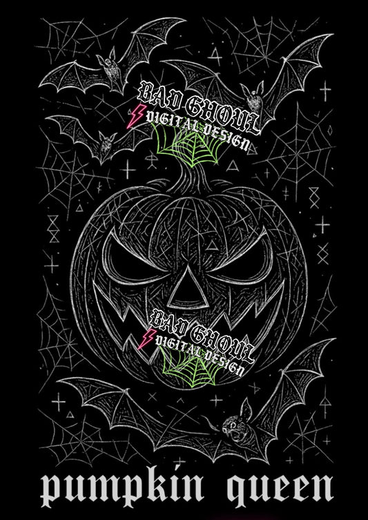 Pumpkin Queen Black Fabric Only PNG Download